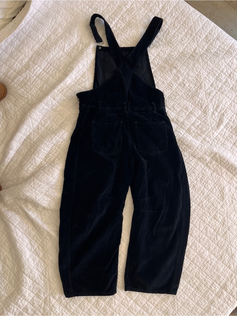 We The Free Good Luck Overall XS Black Corduroy Wide Leg Cotton Free People - Picture 7 of 9